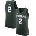Men Michigan State Spartans NCAA #2 Mark Watts Green Authentic Nike Stitched College Basketball Jersey EB32B20NO